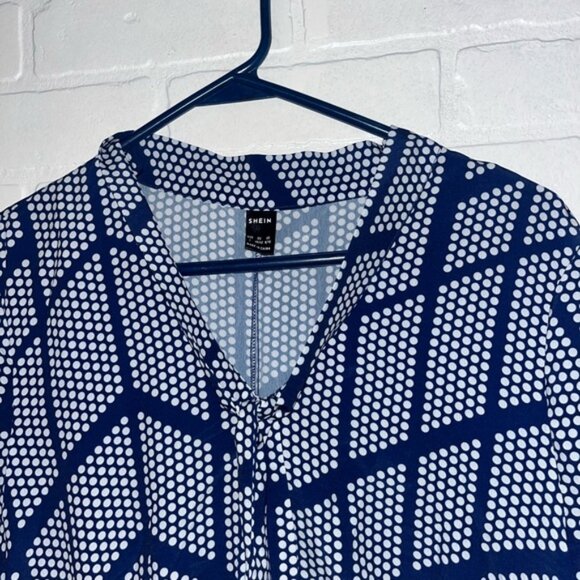 SHEIN Womens Dress Fitted Size Large Navy Blue Pattern - Picture 3 of 3